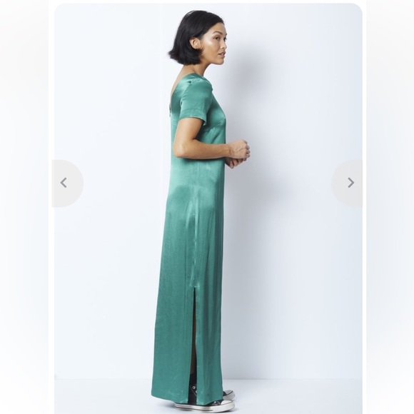 STAUD Dresses & Skirts - Staud Satin Green Maxi Dress